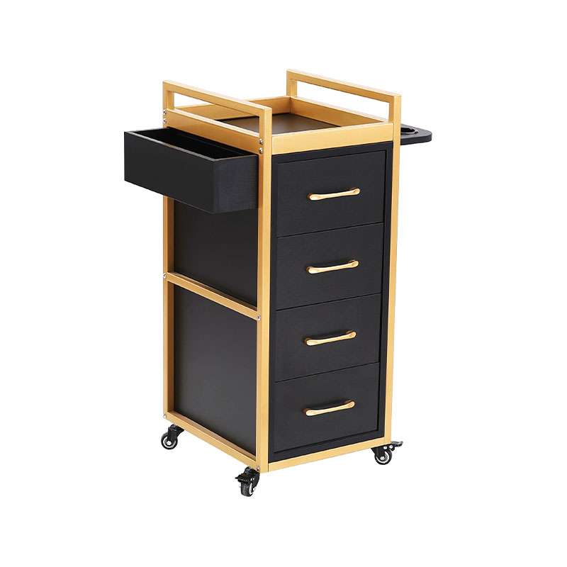 HZ2069BK / HZ2069W Black & gold beauty salon trolley cart