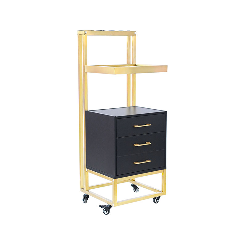 HZ2078BK / HZ2078W Rolling salon cart with storage drawers