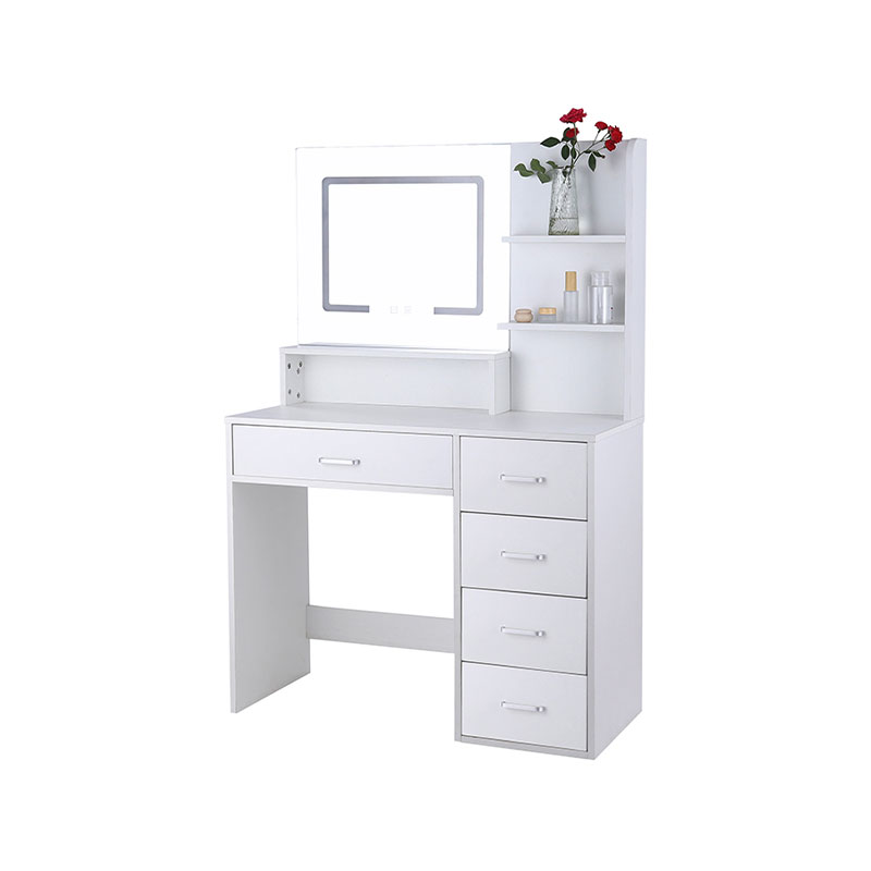 HZ3041 Modern ample storage with large LED mirror and lights dressing table