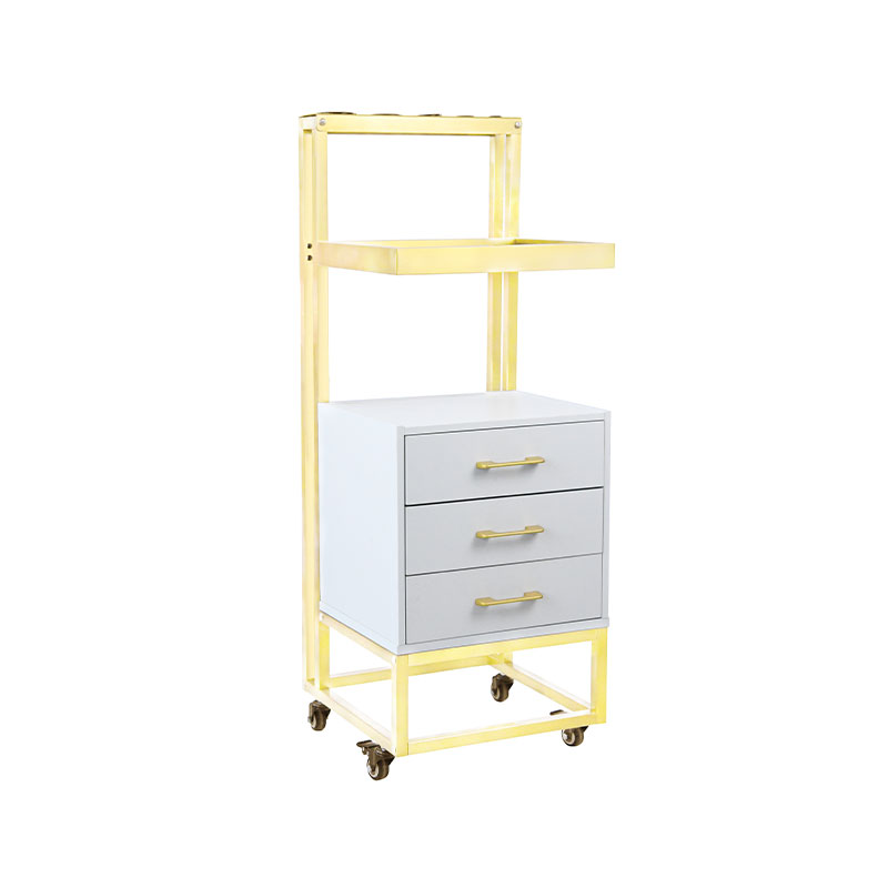 HZ2078BK / HZ2078W Rolling salon cart with storage drawers