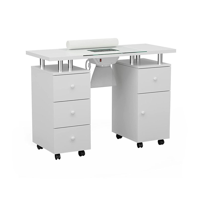HZ400PK / HZ400 Manicure table with dust collector, grey marbling nail desk