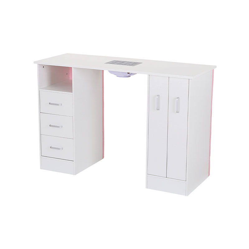 HZ2038WP / HZ2038 Manicure table nail desk for nail tech whit 3 drawers & storage cabinet