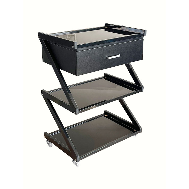 HZ2085BZ / HZ2085W Salon trolley cart with wheels & 3-layer shelf