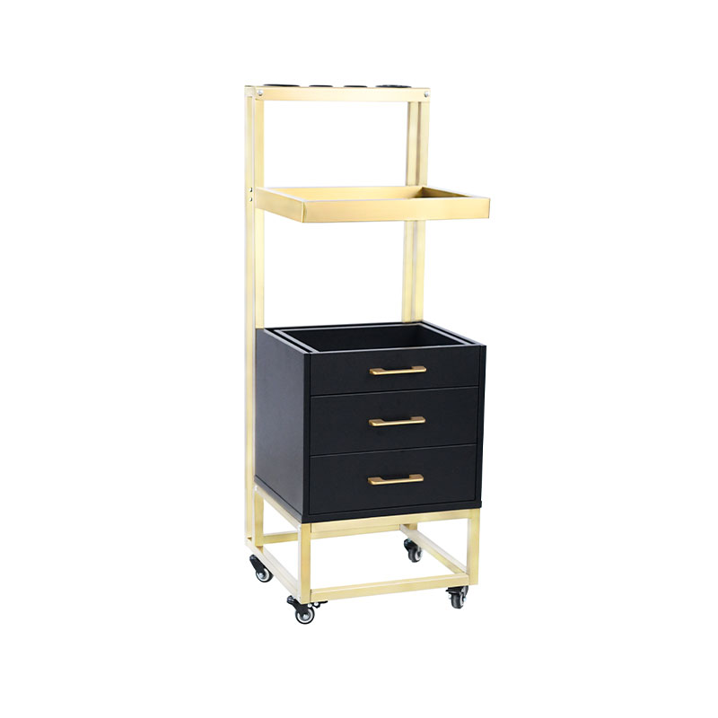 HZ2084BK /HZ2084W Barber trolley with metal tool holder & basket