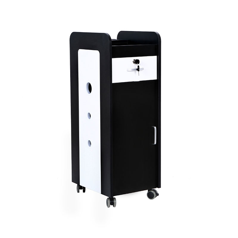 HZ2013 Black & white salon trolley storage cart