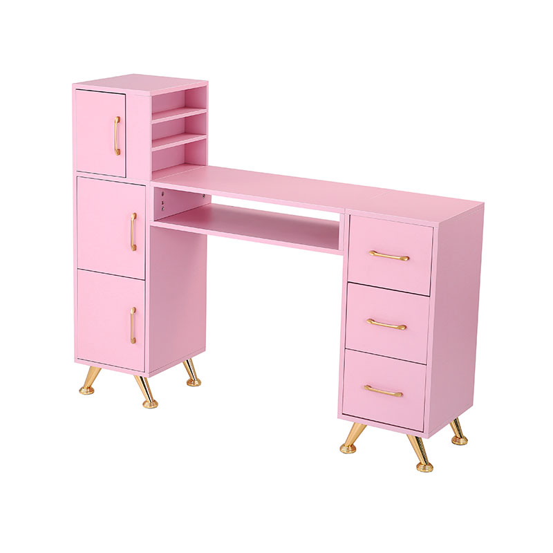 HZ2024BP Manicure table nail desk for nail tech with glass top & wrist rest