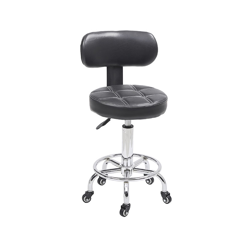 HZ6004DKZ Multi-purpose salon stool with back cushion and wheels