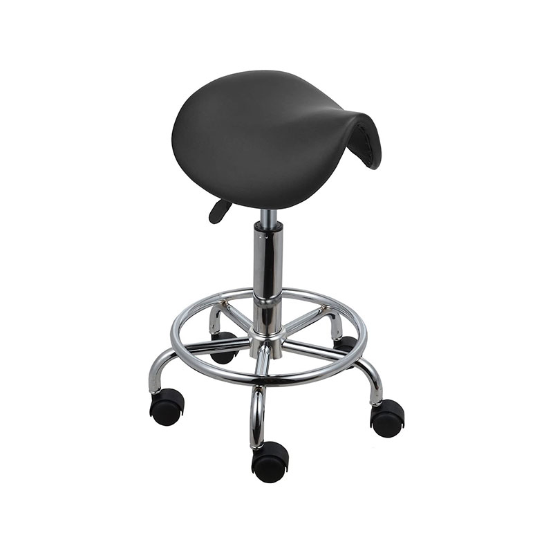 HZ6007B Rolling saddle stool with wide thick saddle seat padding