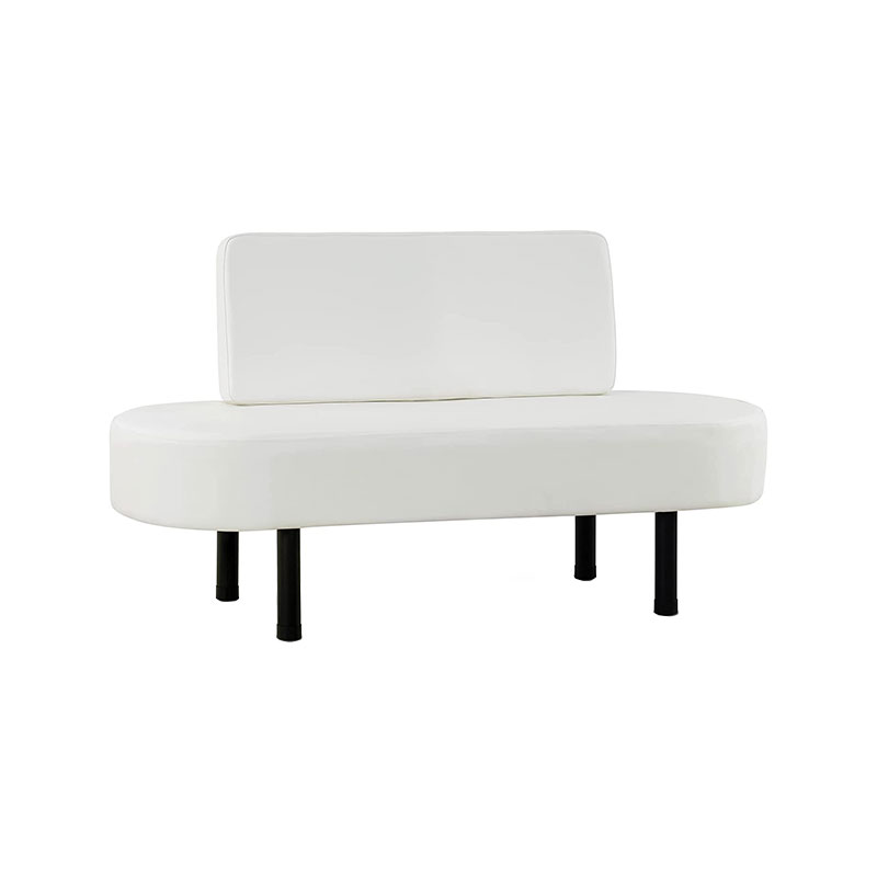 HZ7003 White salon reception bench office chair with backrest