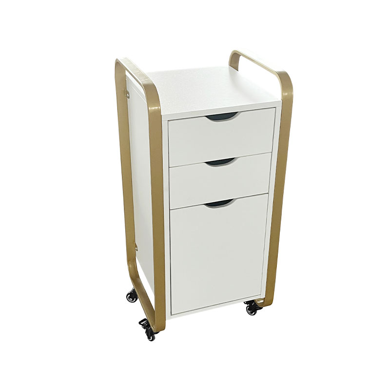 HZ2083BK / HZ2083 Black beauty barber hair stations cabinet with gold metal frame