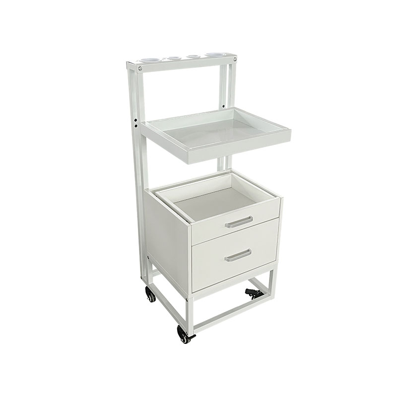 HZ2084BK /HZ2084W Barber trolley with metal tool holder & basket