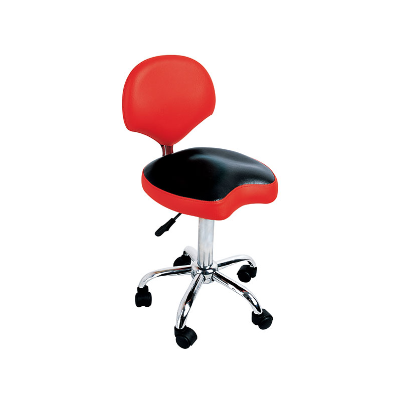 HZ6009 Red & black salon stool with back