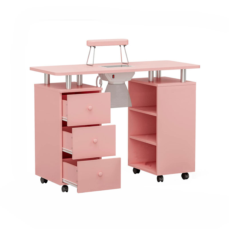 HZ400PK / HZ400 Manicure table with dust collector, grey marbling nail desk