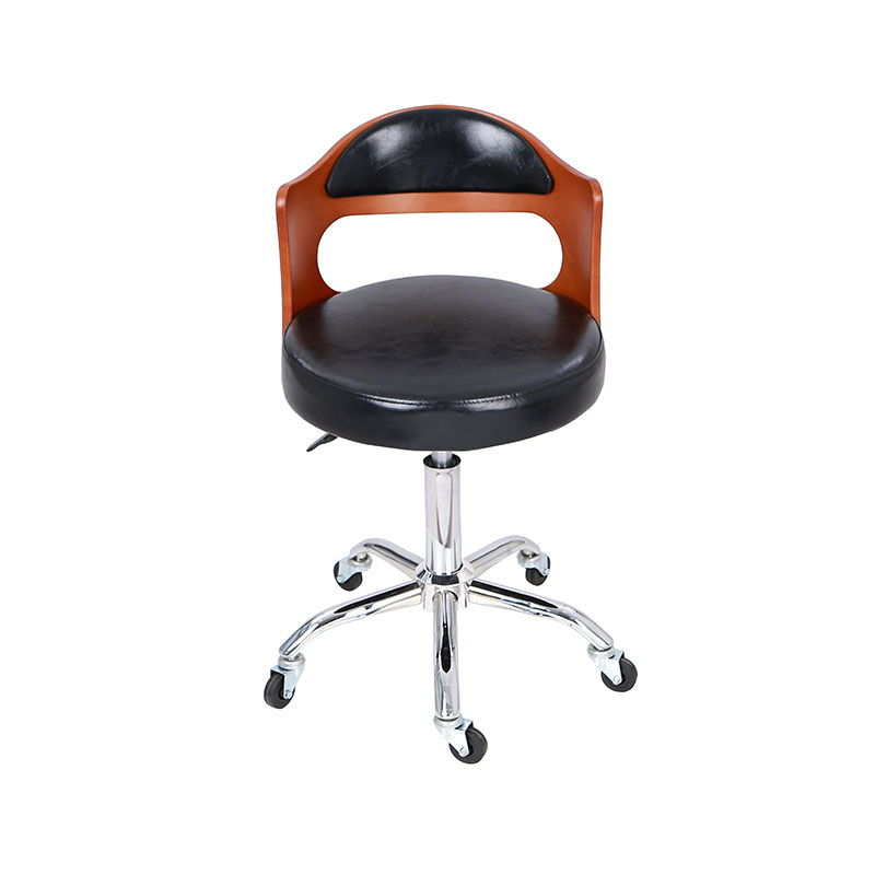 HZ8828 Black seat with woold back swivel salon stool