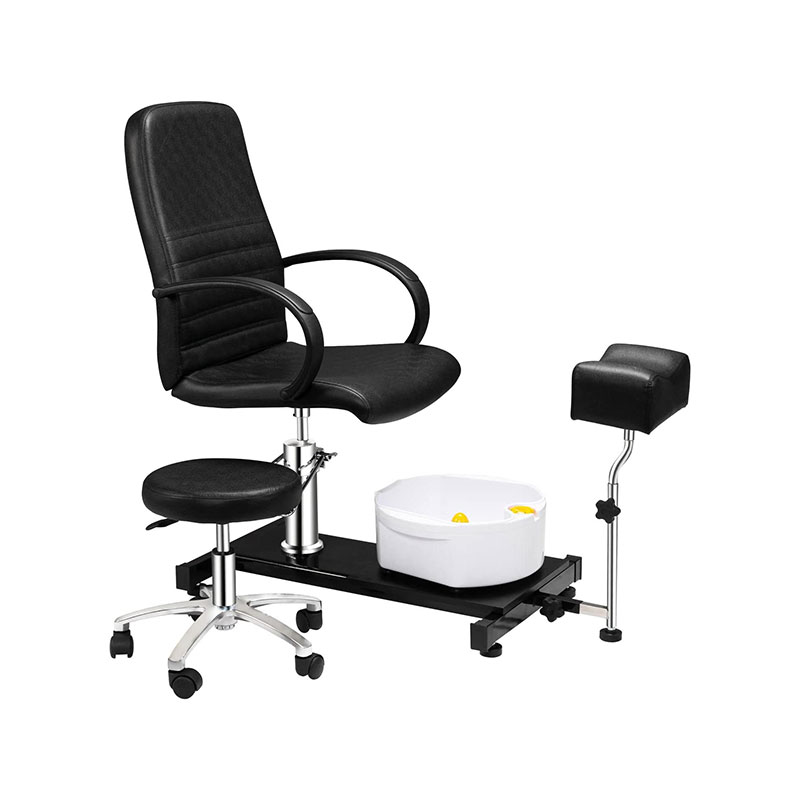 HZ1003DBK / HZ1003DWH Reclining pedicure chair with stool