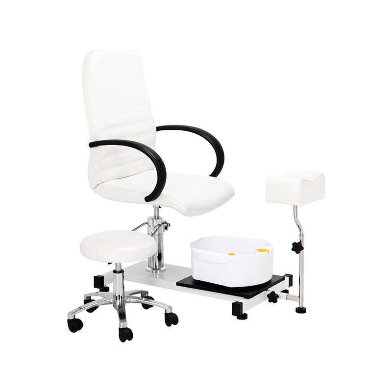 HZ1003DBK / HZ1003DWH Reclining pedicure chair with stool