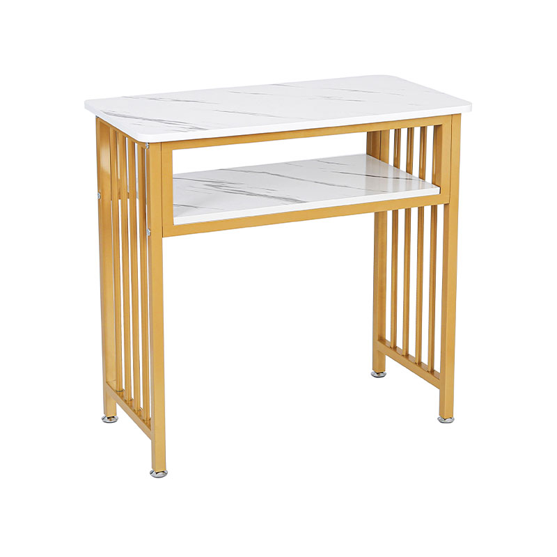 HZ2054 Gold & white marbling nail desk