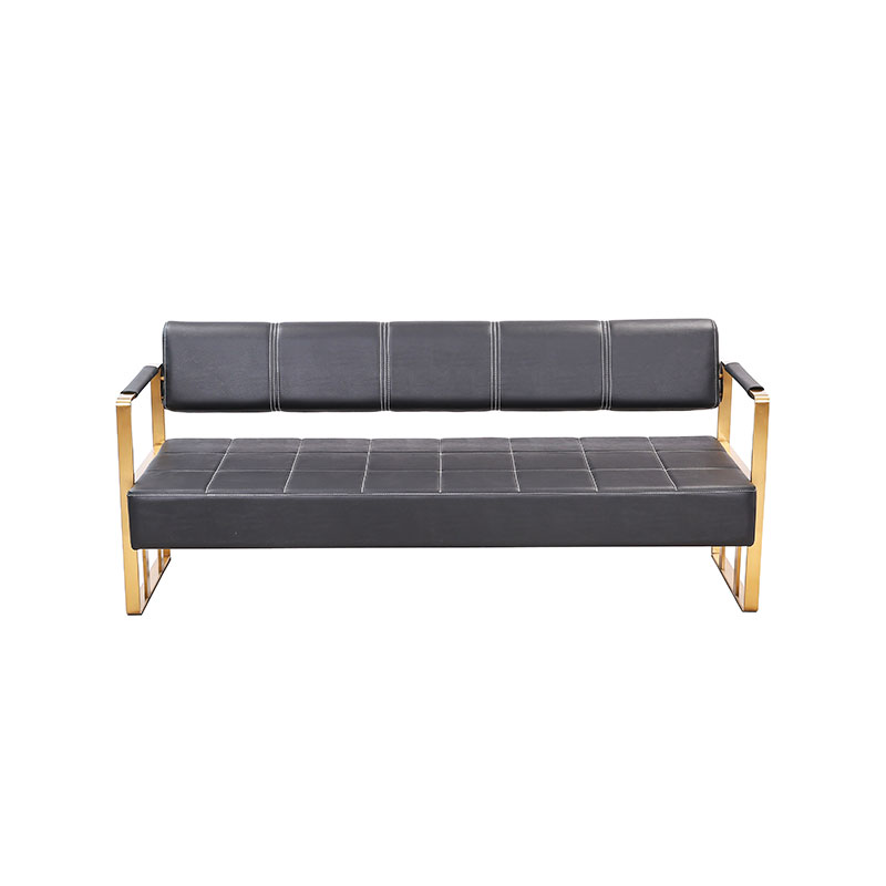 HZ7015 / HZ7015BR / HZ7015ST Black & gold beauty salon waiting bench