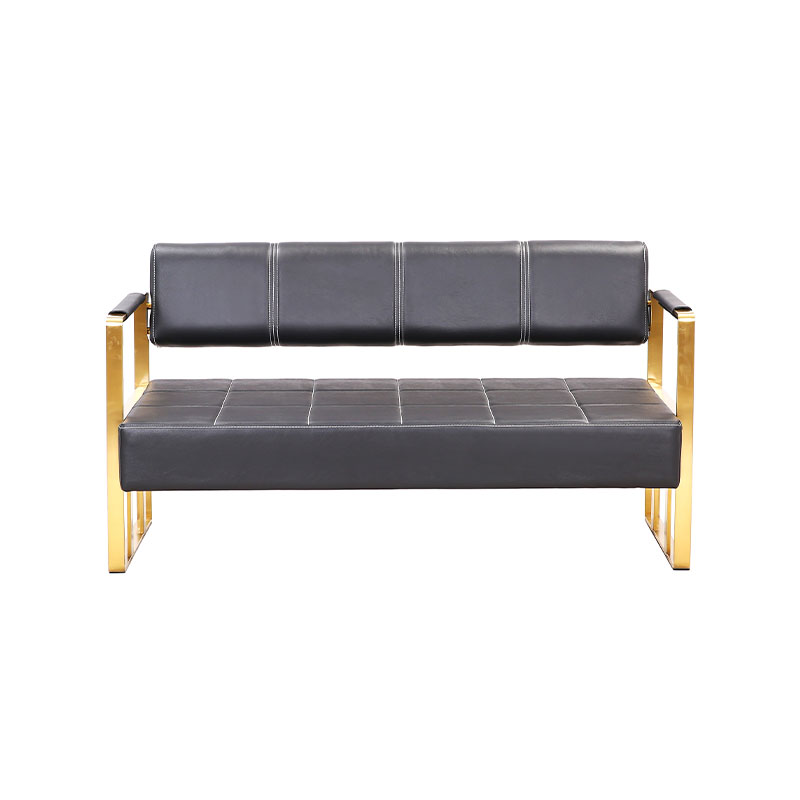HZ7015 / HZ7015BR / HZ7015ST Black & gold beauty salon waiting bench