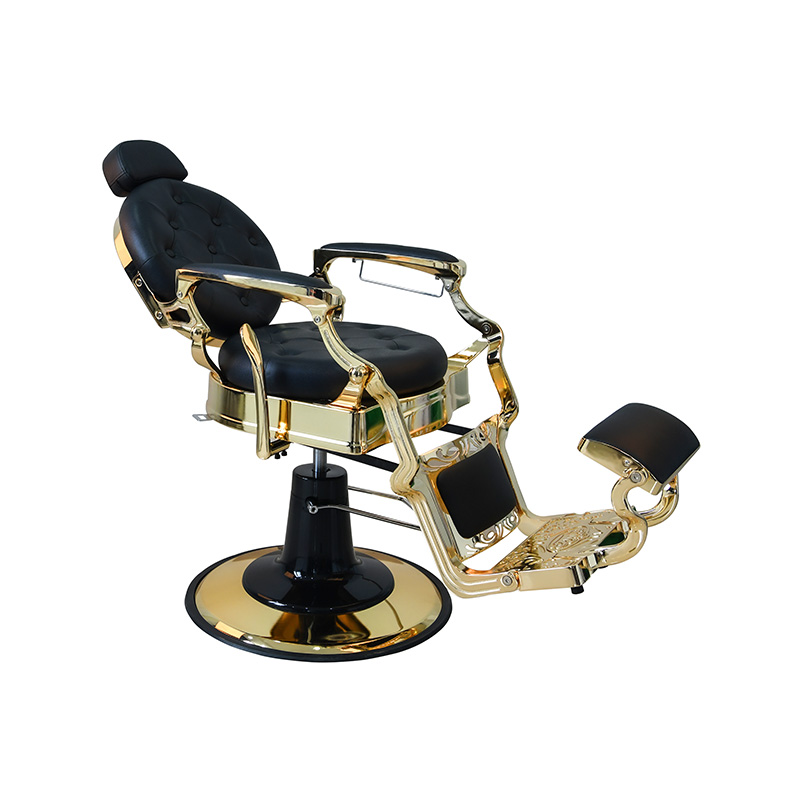 HZ8799AGD Black gold-plated vintage barber chair