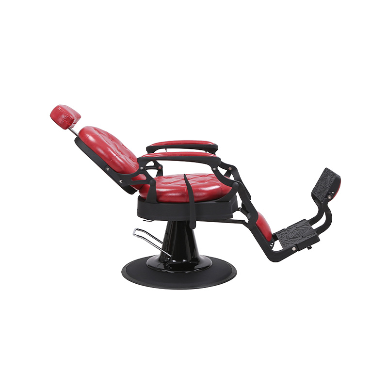 HZ8799MS Vintage burgundy washed linen barber chair