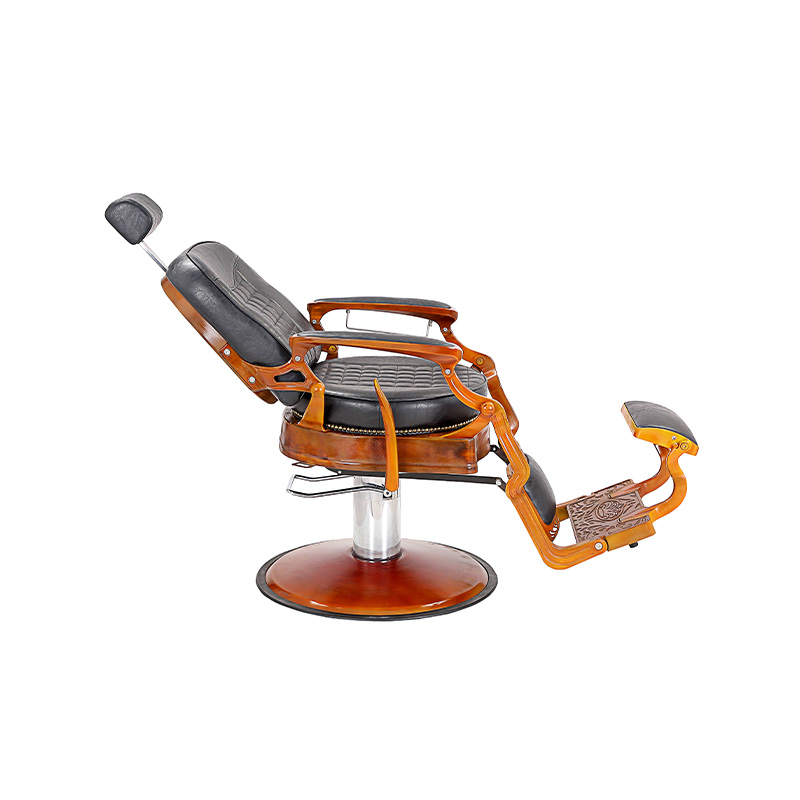 HZ87202 Wood-colored frame retro large barber chair