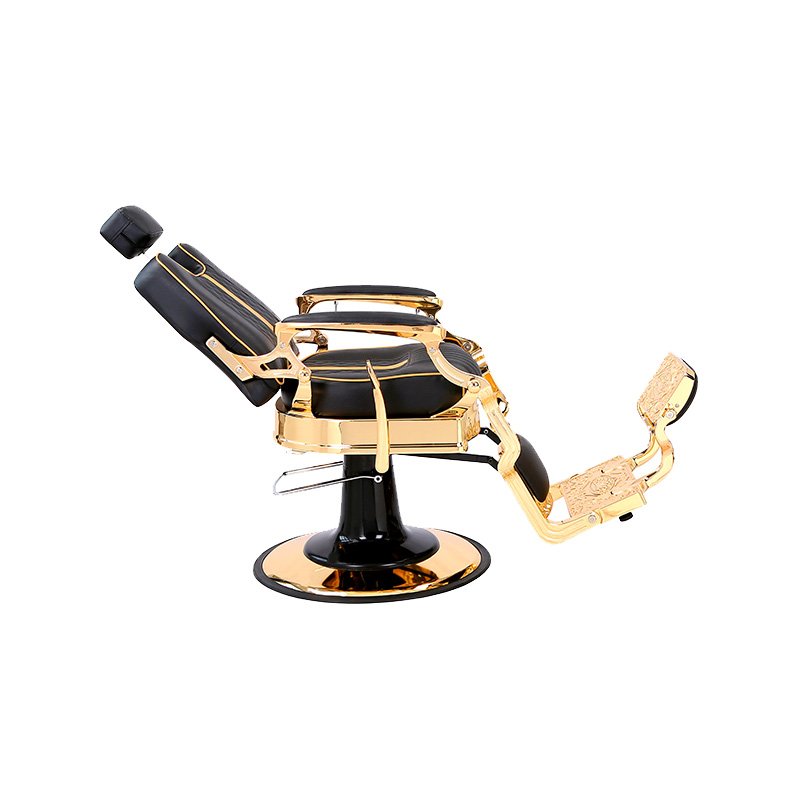 HZ87104 Industrial-style adjustable vintage barber chair with sturdy metal frame