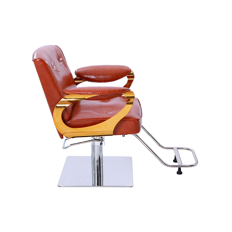 HZ88125 Brown with yellow hydraulic barber salon chair