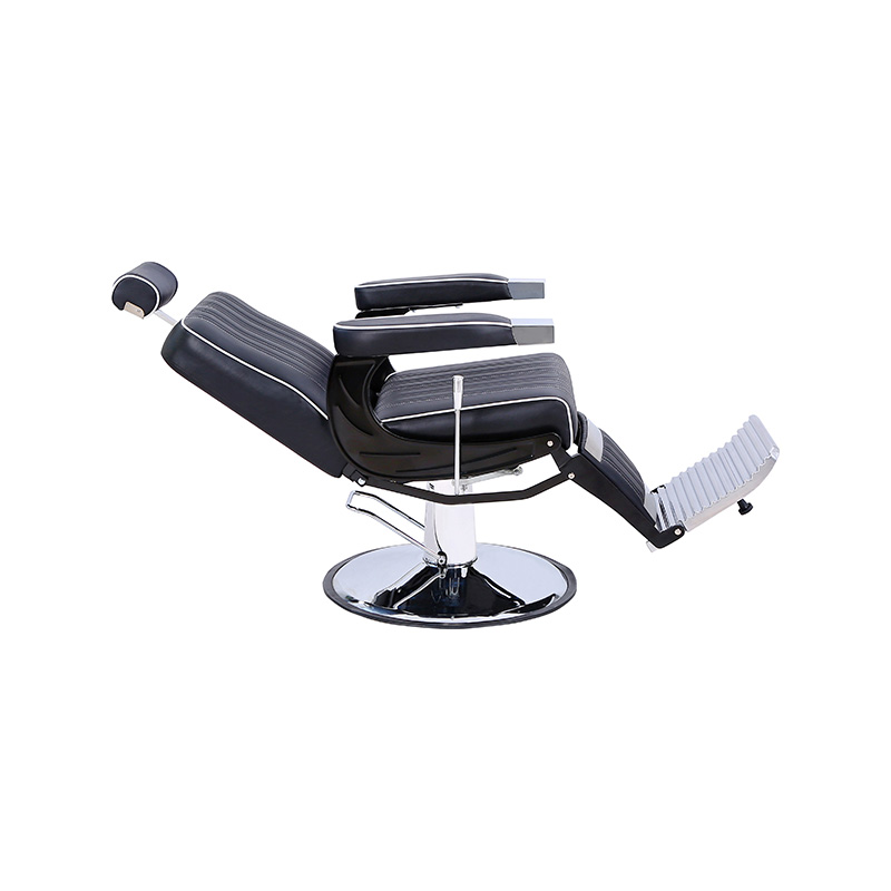 HZ8752SX Black & white rolled edge strip vertical stripes hairstyling chair