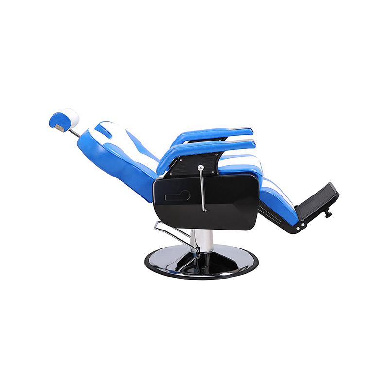 HZ8702BU White & blue classic heavy-duty hydraulic hairdressing chair
