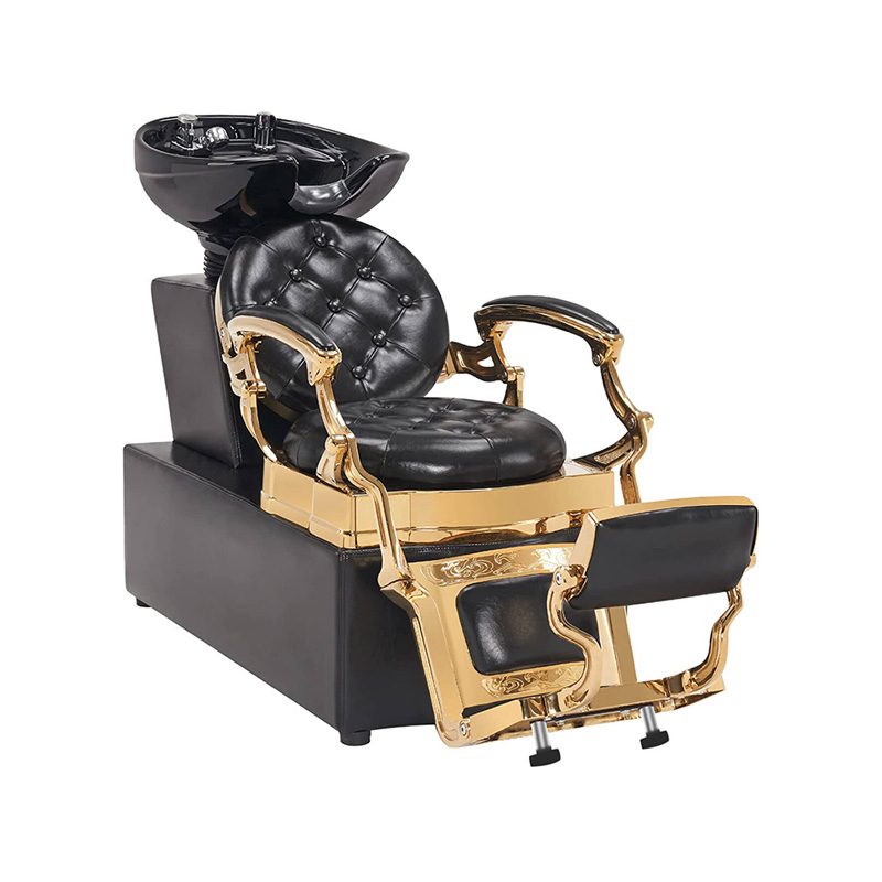 HZ9100 Golden frame vintage shampoo chair