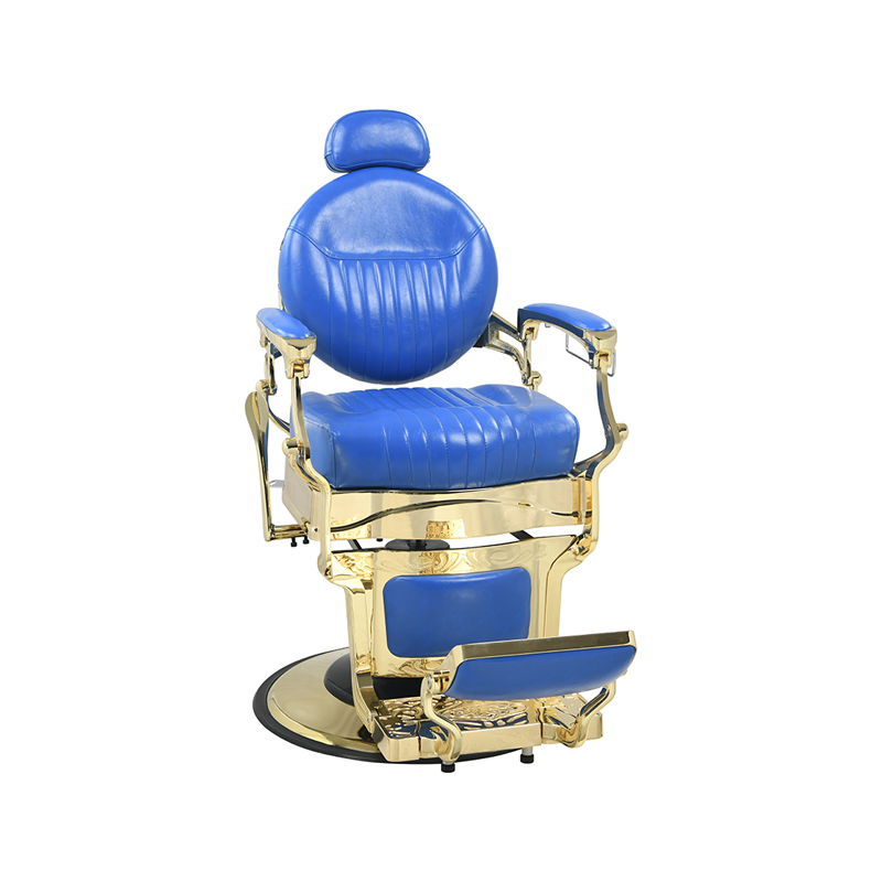 HZ8799C Heavy-Duty Blue & Gold Barber Chair