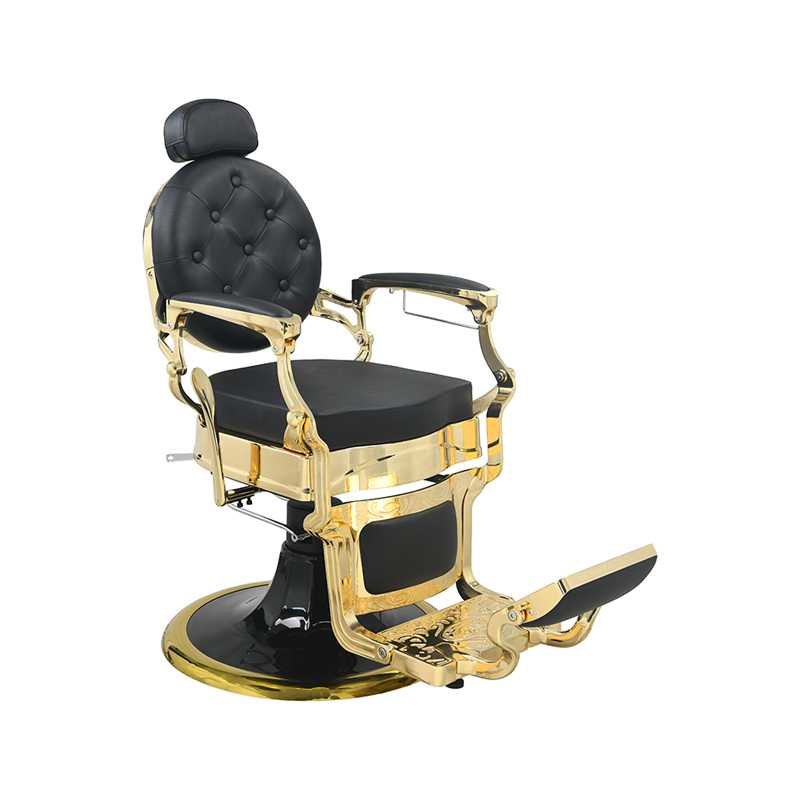 HZ8799 Black & Gold Vintage Barber Chair