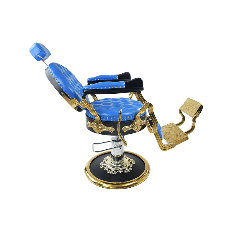 HZ87105B Blue/Gold Barber Chair