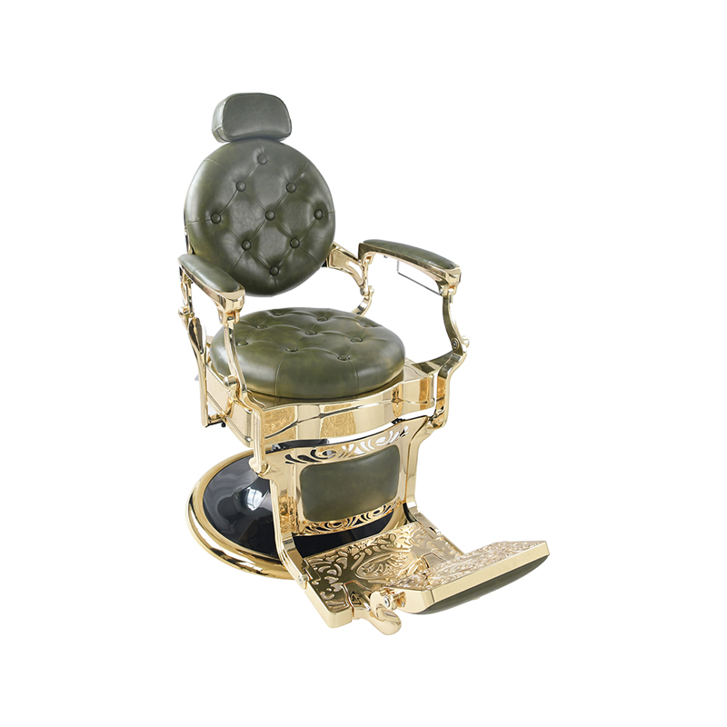 HZ8799 Green & Gold Vintage Barber Chair