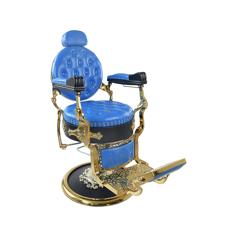 HZ87105B Blue/Gold Barber Chair