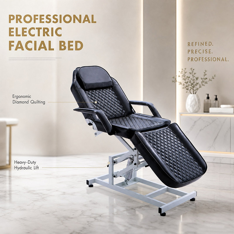 Hydraulic Massage Bed | PU Leather 360° Swivel 150kg Capacity