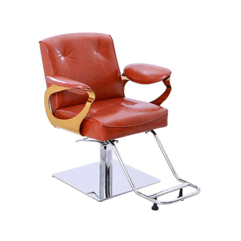 HZ88125 Brown with yellow hydraulic barber salon chair