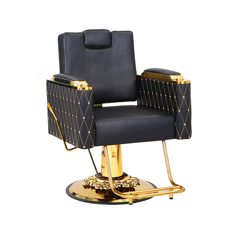 HZ88203 Luxurious salon chair height adjustable black&gold styling equipment