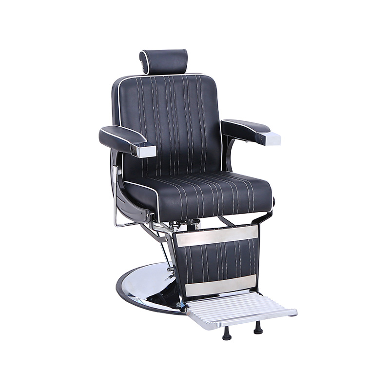 HZ8752SX Black & white rolled edge strip vertical stripes hairstyling chair