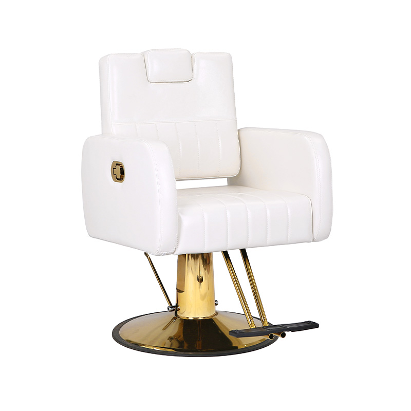 HZ88200 White and gold professional black and gold salon chair