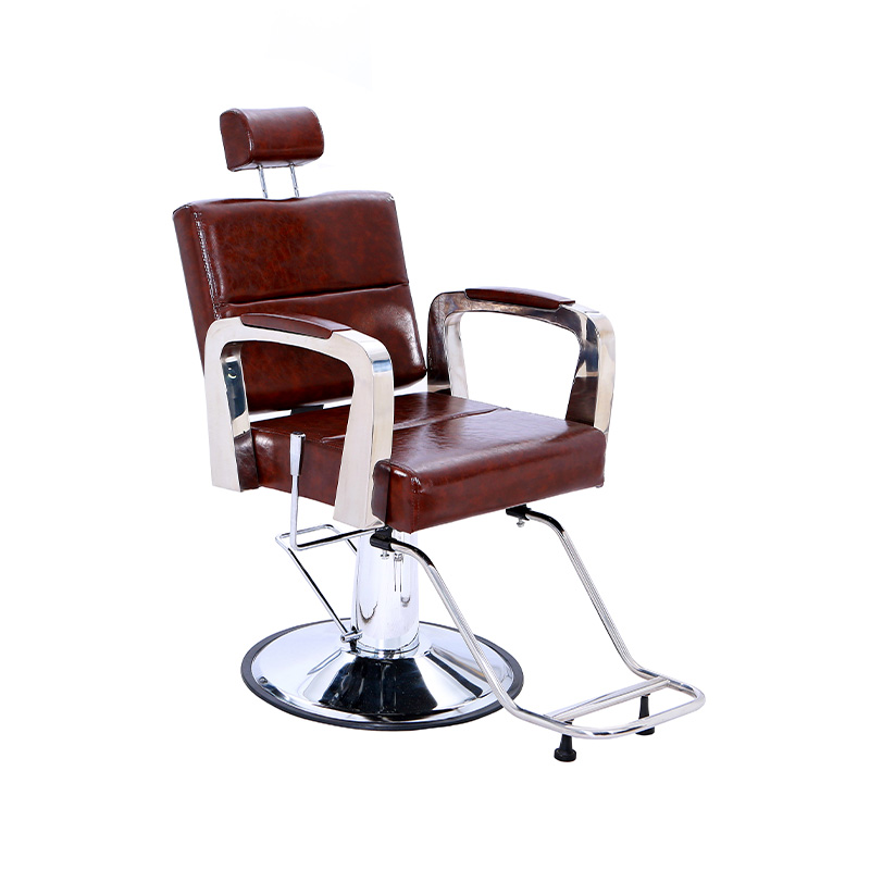 HZ8744 Brown with sliver armrest all purpose salon chair