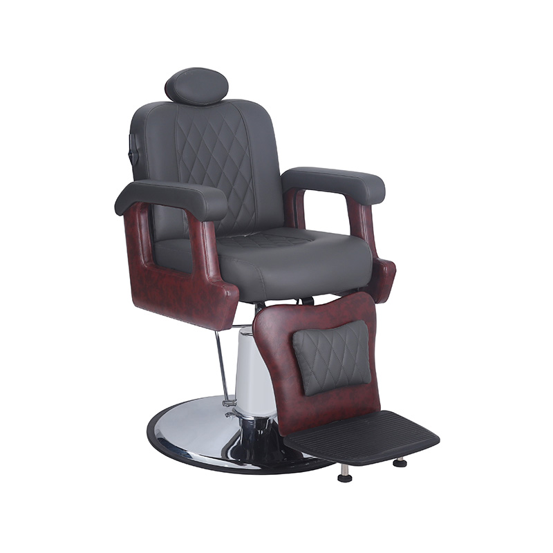 HZ8782Z Dark with mahogany heavy duty reclining barber chair