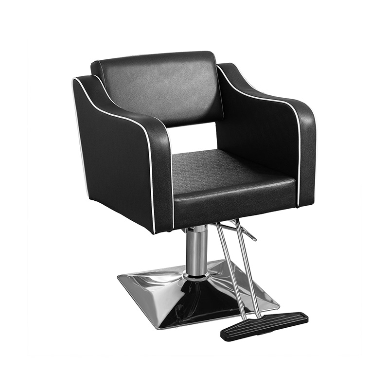 HZ88114 Black leater with white Lines reclining styling chair