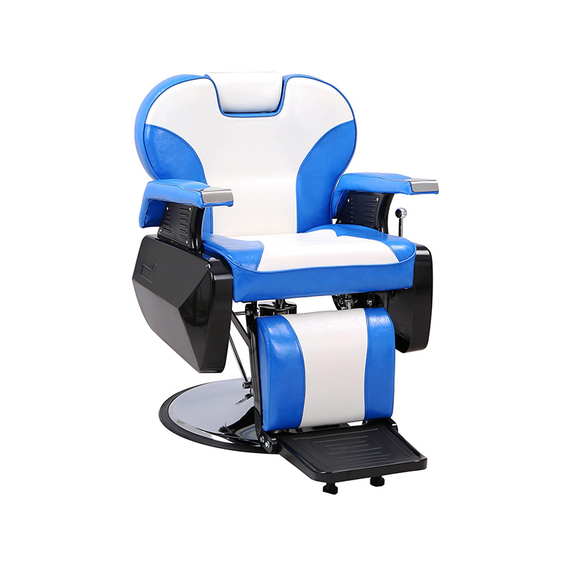 HZ8702BU White & blue classic heavy-duty hydraulic hairdressing chair
