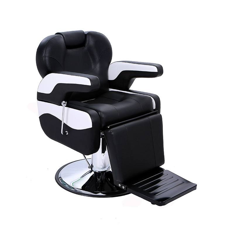 HZ8702G Black & white classic barber chair