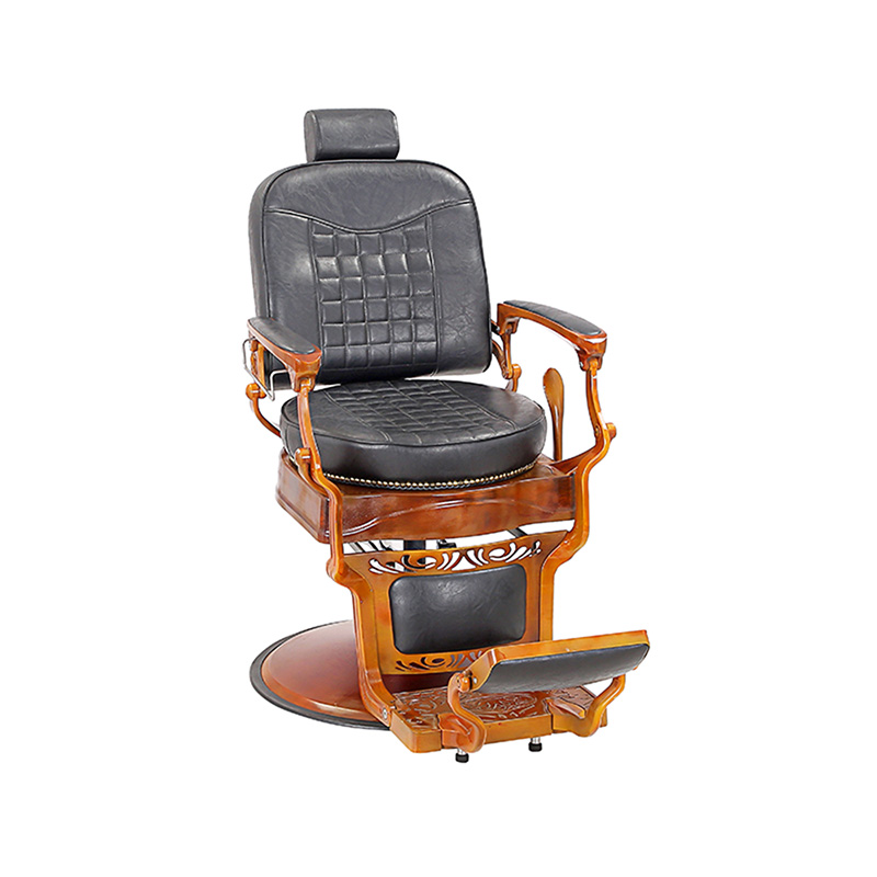 HZ87202 Wood-colored frame retro large barber chair