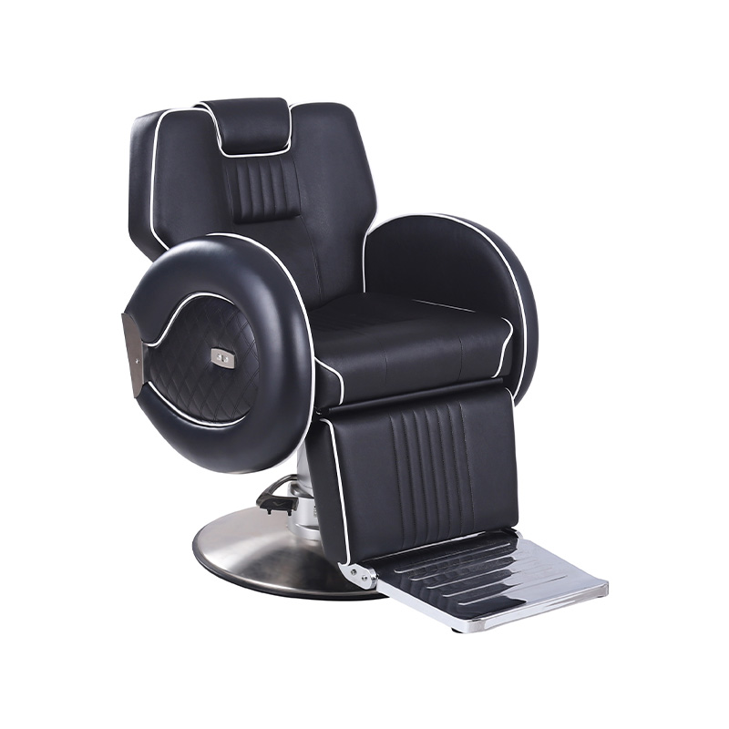 HZ8762 Black edge with white rolled edge strip heavy-duty salon barber chair