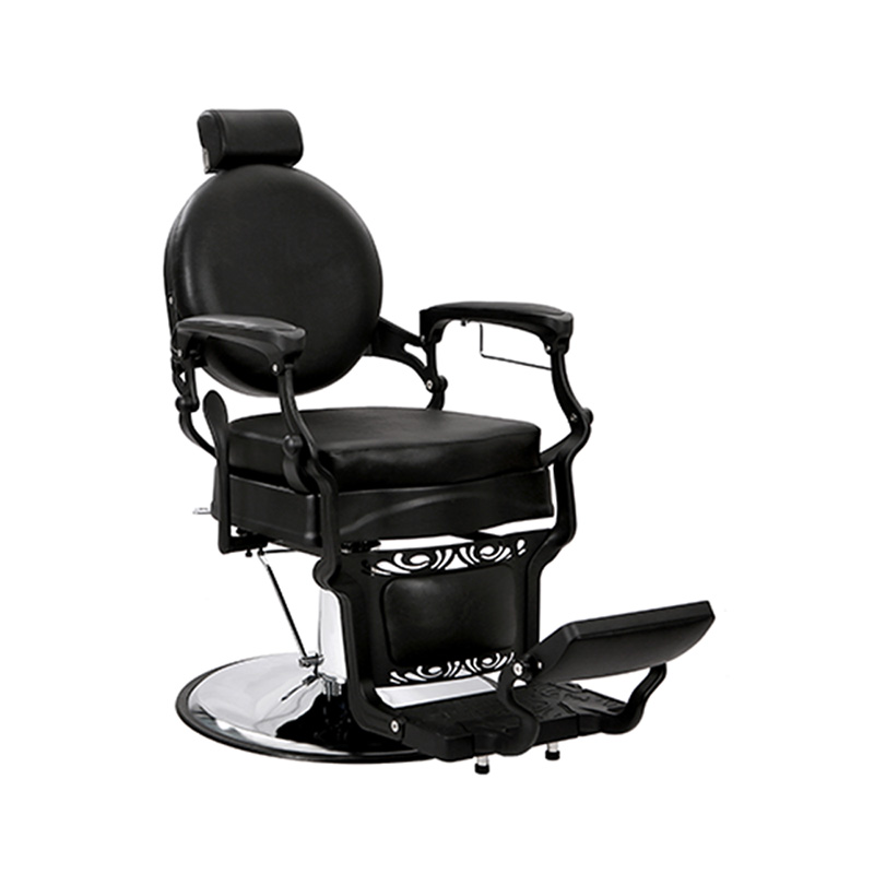 HZ8799YF Black classic pull-button barber chair