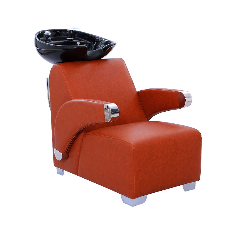 HZ9012 Red brown ceramic bowl backwash shampoo chair